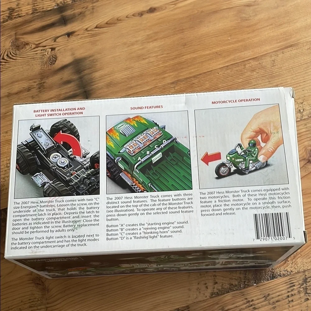 Monster Truck with Motorcycles - Green and White 2007 collectible with box